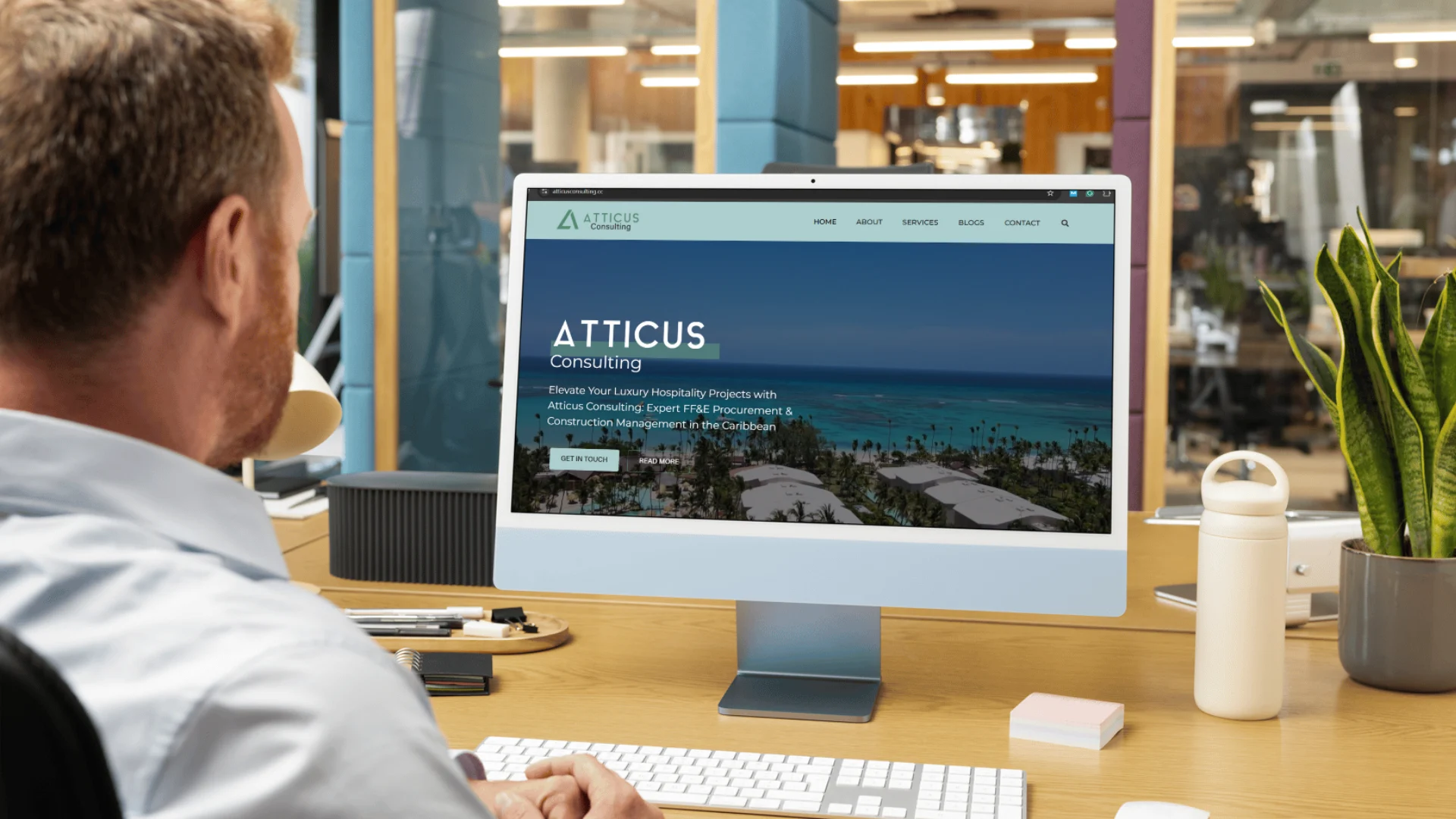 Contact Atticus Consulting page showing form and company details